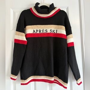 Apres Ski Lou & Grey Black and Red Cowl Neck Sweater